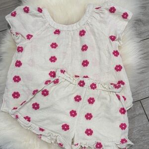 Zara Kids Matching Set in White and Pink
